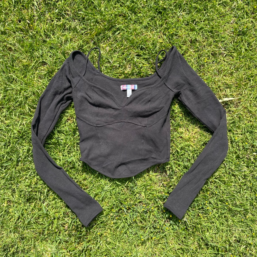 Urban Outfitters Charcoal Ribbed Top